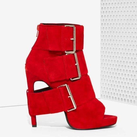 jeffrey campbell red suede boots